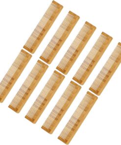 STOBAZA Lot de 10 Peignes Démêlants en Bambou Portable, Peigne à Cheveux Petit Format à Dents Fines, Naturel et Léger, pour Voyage et Soins Capillaires Quotidiens