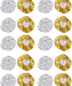 Artibetter Bonnets en Aluminium Couleurs Or et Argenté Lot de 20 Réutilisables Chaleur Conservée pour Soins Capillaires pour Profond et Permanente