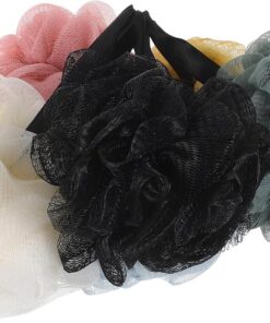 HEMOTON 6 Pièces Loofah Bath Sponge Mesh Puff Set Exfoliating Body Scrubber For Gentle Skin Renewal Soft Foam Generation Comfortable Grip For Shower And Bath Use