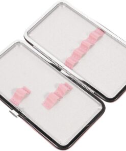 VALICLUD Étui de Rangement pour Pinces à Cils Rose en Polyuréthane Compartiments Modulables Portable pour Extensions de Cils Maquillage Professionnel
