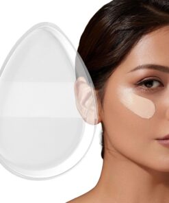 Houppette Poudre Visage Mini outil blush correcteur sec/humide doux | Houppette À Poudre Fixante Transparente pour Fond de Teint, Anti-cernes et Blush Fille, Accessoire Beauté
