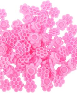 ULTECHNOVO Lot de 500 Godets Fleur pour Colle à Extensions de Cils Support Porte-Colle Jetable Rose Accessoire Professionnel pour Pose Volume et Rehaussement des Cils