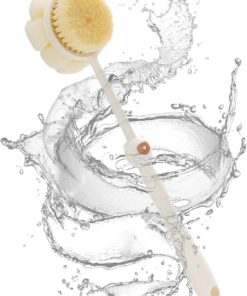 Shower Brush, Back Scrubber, Long Handle Bath Brush, Deep Cleaning Bristles, Quick-Drying Lightweight Design for Hard-to-Reach Body Areas, Home Spa, Travel, 138g