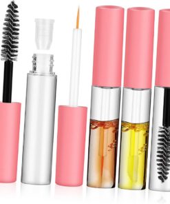 Healvian Lot De 6 Tubes De Mascara Et Eye-liner Vides Rose, Petit Format, Bouchon Étanche, Pour Maquillage Diy Et Voyage, Accessoires Cosmétiques Légers Et Rechargeables