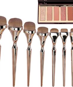 Trousse de Pinceaux de Maquillage 9 Pièces Outils Doux en Charbon | Pinceau à Fard à Paupières Pour Étudiantes Artistes Mariage Salon Maison Festival