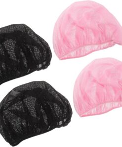 Cabilock 4 Pièces Bonnets de Nuit en Maille Respirante pour Femmes, Lavables et Maintien Sécurisé, Bonnet de Soin Capillaire Maison Voyages