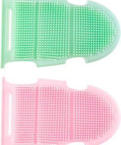 Silicone Body Scrubber, Double-Sided Shower Glove Brush | Gentle exfoliatings Massager, Soft Skin Cleaner, Non-Irritating Bath Tool, Made From High-Quality Silicone, 6.89 * 4.33in