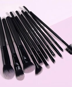 Lot de 12 pinceaux de maquillage professionnels de qualité supérieure, Brochas Para Maquillaje, accessoires de coiffeuse, comprend fond de teint, poudre, anti-cernes, fard à paupières, pinceau à blush