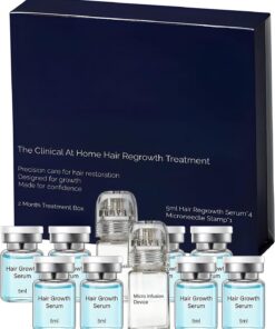 Système De Repousse Capillaire Pour Hommes 8 Pièces Stimulateur De Racines | Solution de Soin Capillaire avec 2 Appareils à Microneedles Pour Croissance Densité Folliculaire Épaississe