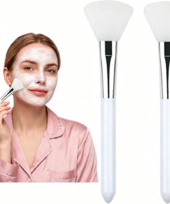 Lot de 2 bâtons de masque à prise en main confortable, brosse en silicone souple, outil anti-déformation pour une répartition uniforme du masque