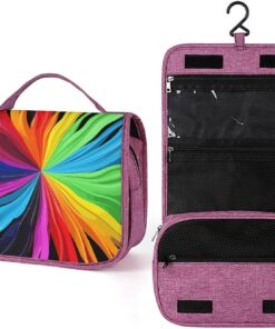 Trousse de toilette aux couleurs de l'arc-en-ciel pour homme et femme, crochet de suspension portable, trousse de maquillage pour accessoires, shampooing, conteneur pleine grandeur, articles