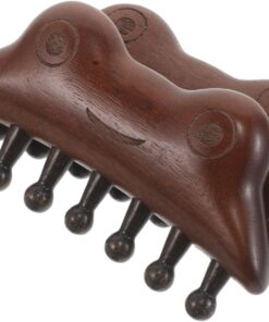 Gatuida Lot de 2 peignes de massage du cuir chevelu en bois peigne en bois de santal à dents larges - de massage en en forme de grenouille pour le cuir chevelu, soin capillaire Gua Sha, unisexe