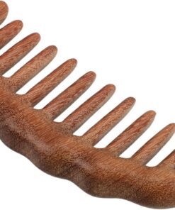 ULTECHNOVO Peigne en Bois Naturel à Dents Larges pour Massage du Cuir Chevelu Peigne Démêlant Portable pour Homme et Femme Brosse à Cheveux en Bois Robuste Soin Capillaire Quotidien