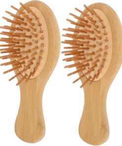 Gatuida 2pcs Peignes de Coiffure en Nanmu Fonction Massage pour Soulager le Stress, Mini Peignes Portables Stylés pour Voyage et Soins Capillaires