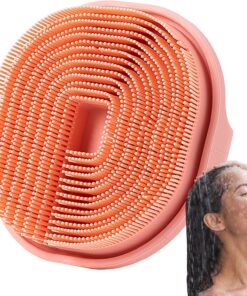 Silicone Body Scrubber, Anti-Slip Massage Loofah, 4.13x1.42in Multifunctional Ergonomic, Shower Brush, Home Bathroom for Women Hygienic Bath Brush