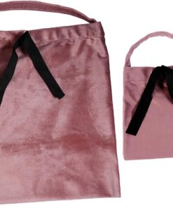 Trousse de Maquillage de Voyage en Polyester, Lot de 2, Rose | Cordon, Design Opaque, pour Cosmétiques et Fard à Paupières, Usage Quotidien ou Camping