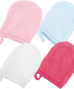 YARNOW Nettoyage du Visage en Tissu Doux 4 Pièces pour Démaquillage Doux Trou Suspendu, Lavables et Confortables pour Usage Quotidien la Maison Couleur Aléatoire