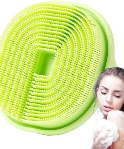 Silicone Body Scrubber,10.5x3.6cm, Anti Slip Shower Brush, Multifunctional Bath Brushes, Ergonomic Handle, Excellent for Daily Use, Gentle Exfoliation & Deep Cleansing, Red/Blue