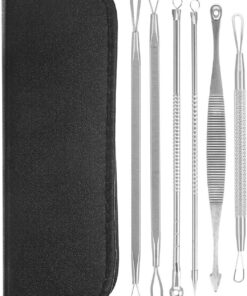 Outil 1 Lot Set Portable en Acier Inoxydable pour Points Noirs | Aiguille Réutilisable Argentée, Extraction Pratique des Comédons, Accessoire Compact pour Entretien du Visage