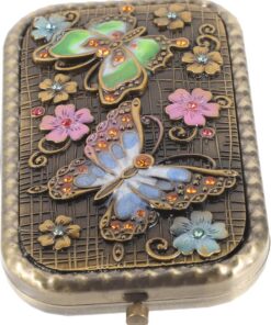 Housoutil 2pièces Miroir De Maquillage Portable Rétro Miroir Pliable Accessoire De Élégant Style Aléatoire
