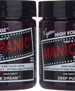 Manic Panic Teinture capillaire semi-permanente classique Deep Purple Dream 118 ml (Lot de 2)