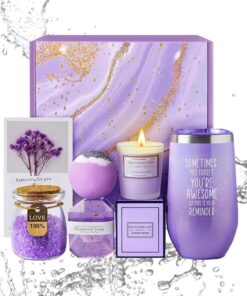 Gift Baskets Women, Spa Gift Set with Bath Accessories,9.06x9.06x4.33 inches, Essentials, Relaxing Shower Supplies for Women, Mom, Wife, Girlfriend, Self-Care Idea