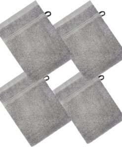 Generico Bath Mitt, Loop-Handled Washcloth Set 4 pièces Soft Cotton Glove Towels for Gentle Hand, Visage, Body Cleaning, Ideal for , Kids, Women, Men, Travel, Skincares Routine