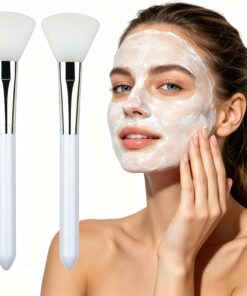 Lot de 2 pinceaux applicateurs de masque en silicone, design portable sans poils, brosse douce pour masque de boue et crème
