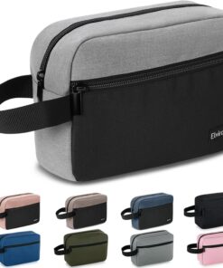 Elviros Trousse de toilette de voyage pour homme à suspendre - Petit outil d'hygiène de salle de bain et trousse à médicaments pour les voyages - Trousse de rasage essentielle (gris et noir)