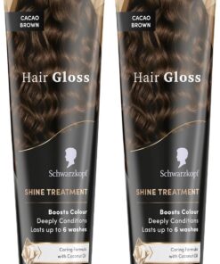 Hair Gloss - Schwarzkopf - Coloration - Soin Brillance - Raviveur de couleur - Démêle instantanément - Coloration Temporaire - Huile de Coco Nourissante - Châtain Chocolat - 150ml (Lot de 2)
