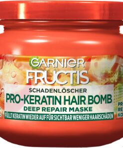 Garnier Masque réparateur contre les dommages capillaires, pour moins de pointes fourchues et des longueurs plus fortes, avec huile d'amla et complexe pro-kératine + réparateur, extincteur Fructis