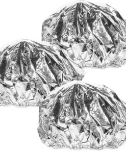 Bonnet en Papier D’aluminium pour Soins Capillaires 28cm, Lot de 3 | Design Élastique et Léger, Confort de Port, Usage Salon et Salle de Bain