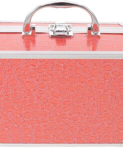 VALICLUD Trousse de Maquillage en Alliage D’aluminium, Coffret Cosmétique Orange, 25x16x8,5cm, Compartiments Multiples, Portable, pour Maquilleurs et Secouristes, Cosmétiques et