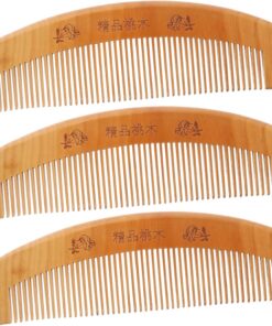 VICASKY 3pièces Peigne Bois Antistatique Peigne de Massage à Dents Larges pour Femme et Homme Soin Capillaire Professionnel