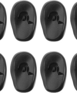 STOBAZA Cache-oreilles en Silicone Noir pour Coloration et Soins Capillaires, Lot de 8 Pièces Résistantes à L'usure, Protection pour Salon ou Usage Maison