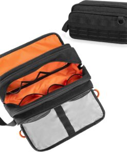 Trousse de toilette tactique de voyage pour homme, trousse Dopp, sac de rangement de rasage, noir, 10.6 x 6.7 x 6.1 in, Voyage
