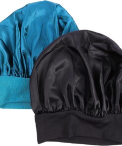 Ciieeo Bonnet de Nuit Élastique 2pcs en Polyester pour Soins Capillaires, Protège les Cheveux et Réduit les Frottements, pour Dormir et Maquillage