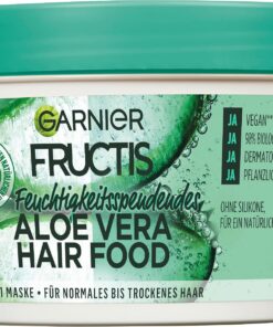 Garnier Hairfood Masque capillaire hydratant 3 en 1 à l'aloe vera, sans soucis pour les cheveux souples, fructis, 390 ml