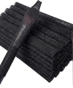 VASANA Lot de 50 protections extensibles en maille plastique pour pinceaux de maquillage - 12 cm de long - Noir