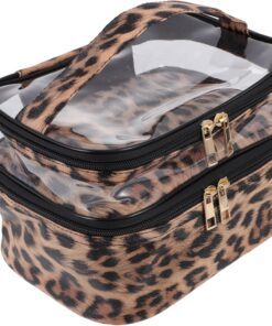 Healeved Trousse de Maquillage Voyage Transparente Sac de Rangement Cosmétiques Pochette Portable pour Outils de Beauté