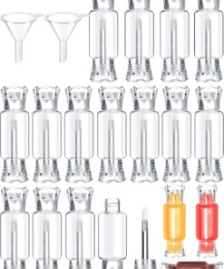 Lot de 20 tubes transparents pour gloss à lèvres en forme de bonbons pour les lèvres et les pinceaux de maquillage pour femmes et filles