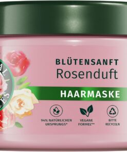 Herbal Essences Masque capillaire au parfum de rose - 300 ml - Des cheveux ternes aux cheveux soyeux et brillants - Avec essence de rose - Ingrédients d'origine naturelle - Végétalien