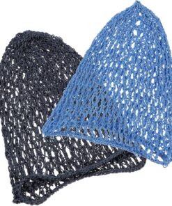 Lot de 2 Filets à Cheveux Crochet pour Femmes, Bonnet de Sommeil en Maille Extensible, Protection Coiffure, Couleur Gris et Bleu Clair, Accessoires pour Soins Capillaires,
