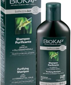 BIOKAP BIOKAP champu purificante 200ml. BIO – shampoing doux qui apporte légèreté et fraîcheur à la chevelure, contenance 200 ml, trouve facilement sa place dans une routine capillaire régulière et de